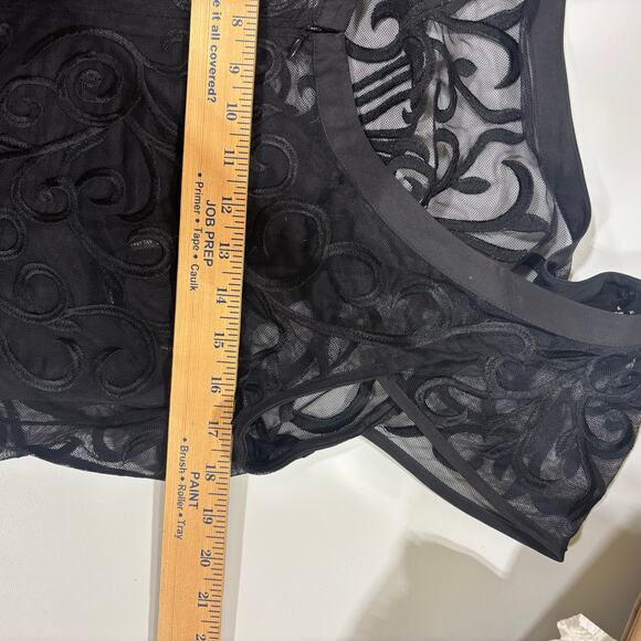 Guess Los Angeles Black Embroidered Mesh Dress 14 Overlay Ruffle Hem 
Black tie - Picture 5 of 11